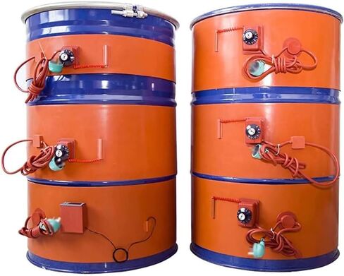Industrial Silicone Oil Drum Heater 30-100℃, Flexible Pail Barrel Heater with Thermostat, Efficient Bucket Heating Blanket for Temperature Control, Perfect for Workshops in Kuwait