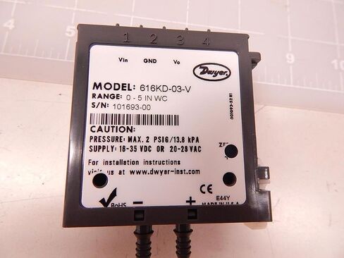 Dwyer® Differential Pressure Transmitter, 616KD-03-V, DIN Mount, 0-5" w.c. in Kuwait