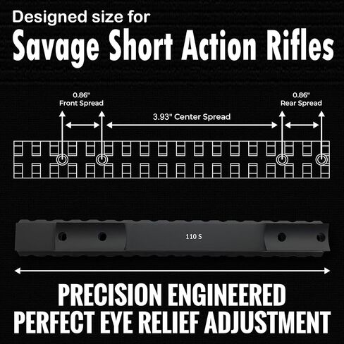 Gotical Scope Picatinny Rail Mount for Savage Short Action Round Back استقبال مع 0 MOA متوافق مع Savage Accu-Trigger 10/11 / 12/14 / 16/110 بنادق الحركة القصيرة in Kuwait