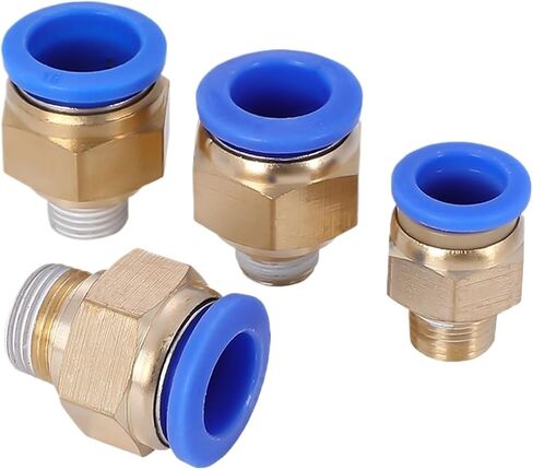 تركيبات تعمل بالهواء المضغوط PC4/6-M6/M8/M10/M12 ذكر متري موصل الأنابيب النحاسي دفع في موصل سريع خرطوم الهواء السباكة (PC 4mm-M6x0.75) in Kuwait