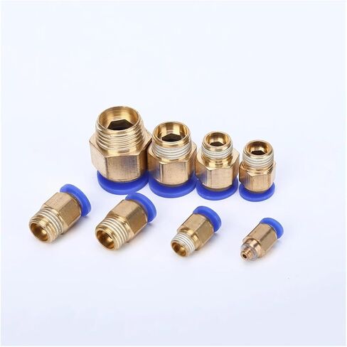 تركيبات تعمل بالهواء المضغوط PC4/6-M6/M8/M10/M12 ذكر متري موصل الأنابيب النحاسي دفع في موصل سريع خرطوم الهواء السباكة (PC 4mm-M6x0.75) in Kuwait