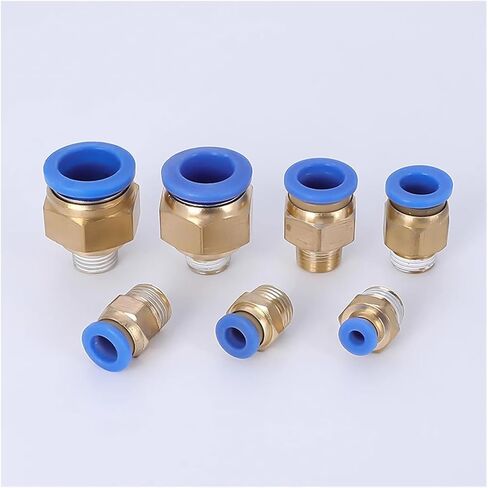 تركيبات تعمل بالهواء المضغوط PC4/6-M6/M8/M10/M12 ذكر متري موصل الأنابيب النحاسي دفع في موصل سريع خرطوم الهواء السباكة (PC 4mm-M6x0.75) in Kuwait