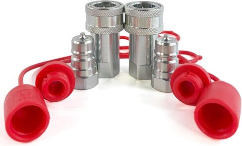 2 مجموعات 3/8 "NPT الموضوع ISO7241-1A مقرنة قطع الاتصال الهيدروليكي السريع / مجموعة اقتران سريعة مع أغطية الغبار in Kuwait