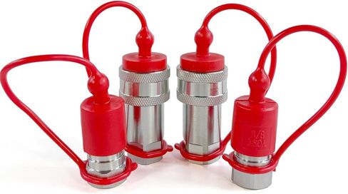 2 مجموعات 3/8 "NPT الموضوع ISO7241-1A مقرنة قطع الاتصال الهيدروليكي السريع / مجموعة اقتران سريعة مع أغطية الغبار in Kuwait