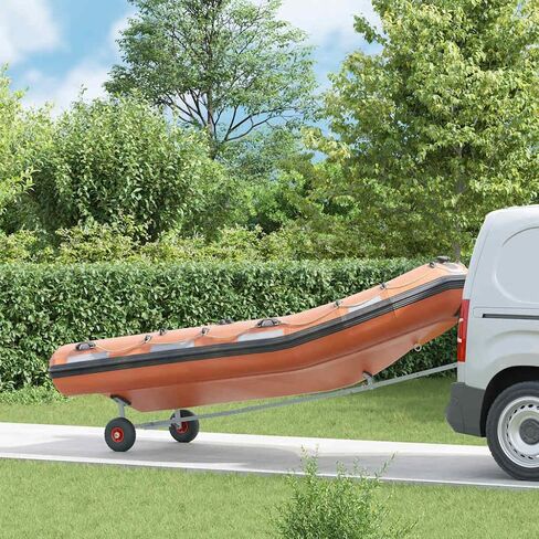 Boat Trailer 15.1 Ft 352.7 Lb Capacity 118.9 in | 3-Way Adjustable, Pneumatic Tires, Quick Dismantle, Fits Car Trunk, for Fishing Boats in Kuwait