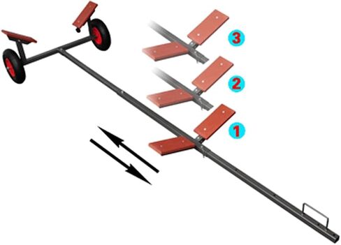 Boat Trailer 15.1 Ft 352.7 Lb Capacity 118.9 in | 3-Way Adjustable, Pneumatic Tires, Quick Dismantle, Fits Car Trunk, for Fishing Boats in Kuwait