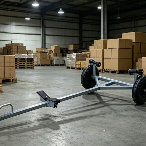Menolana Boat Trailer Portable Steel Pipe Frame Adjustable Rubber Wheel Pneumatic Construction Tow Bar Suitable for Small Craft Transport Storage in Kuwait