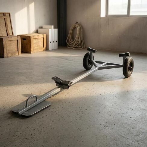 Menolana Boat Trailer Portable Steel Pipe Frame Adjustable Rubber Wheel Pneumatic Construction Tow Bar Suitable for Small Craft Transport Storage in Kuwait