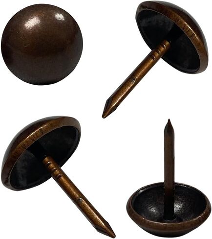 Maozaa Upholstery Tacks, 100pcs 7/16 Inch Furniture Tacks Nails for Upholstery, Decorative Nails Thumb Tacks for Woods, Sofa (Red Copper) in Kuwait