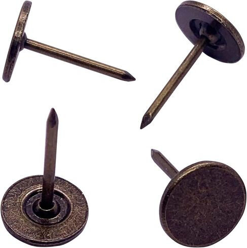 Maozaa Upholstery Tacks, 100pcs 7/16 Inch Furniture Tacks Nails for Upholstery, Decorative Nails Thumb Tacks for Woods, Sofa (Red Copper) in Kuwait