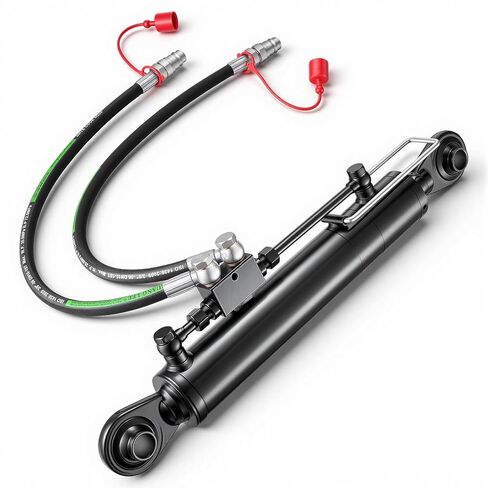 VEVOR Hydraulic Top Link Cat. 2-2 (11 in Stroke, 22-7/16 in to 33-7/16 in), Max 2900PSI Hydraulic Cylinder with 2 Hoses & G3/8" Check Valves for Tractors in Kuwait