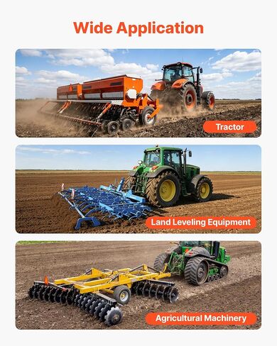 VEVOR Hydraulic Top Link Cat. 2-2 (11 in Stroke, 22-7/16 in to 33-7/16 in), Max 2900PSI Hydraulic Cylinder with 2 Hoses & G3/8" Check Valves for Tractors in Kuwait