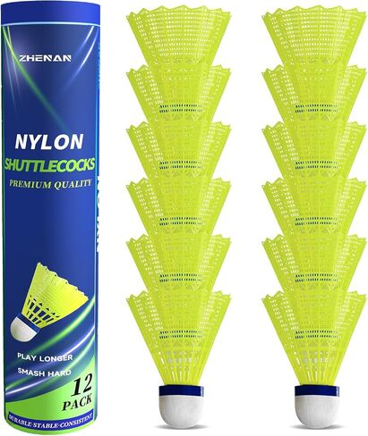 Badminton Birdies,Nylon Badminton Shuttlecocks with Stability Durability for Batting Practice Training,High-Speed Shuttlecock,12 Pack Durable Shuttle Balls for Indoor and Outdoor Sports Matches in Saudi Arabia