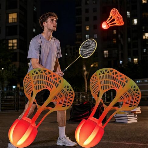 2pcs Glow in The Dark Badminton Birdies, Wind-Breaking Luminous Badminton Shuttlecock for Indoor Outdoor Sports,7 * 8cm in Kuwait