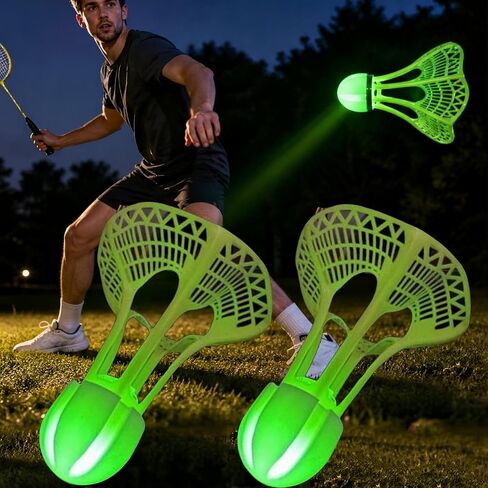2pcs Glow in The Dark Badminton Birdies, Wind-Breaking Luminous Badminton Shuttlecock for Indoor Outdoor Sports,7 * 8cm in Kuwait