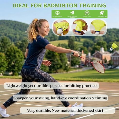 Badminton Birdies,Nylon Badminton Shuttlecocks with Stability Durability for Batting Practice Training,High-Speed Shuttlecock,12 Pack Durable Shuttle Balls for Indoor and Outdoor Sports Matches in Saudi Arabia