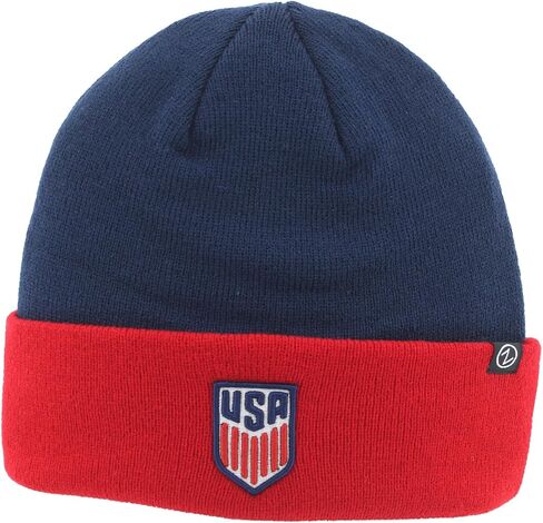 كرة القدم الأمريكية مرخصة رسميًا من USMNT Youth Beanie Cuff Crest لون الفريق in Kuwait