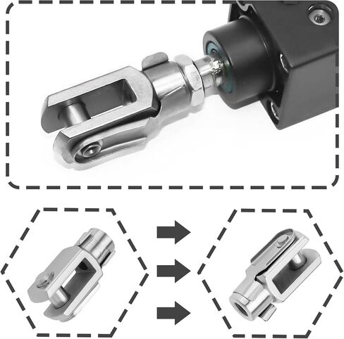 2Pcs M8x1.25 Thread 42mm Length Air Cylinder Rod Clevis End Clevis Fork End Yoke Joint with Spring Pin Steel Zinc Plated Y Connector for Electronic Automatic Equipment in Kuwait