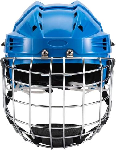 Qianly Ice Hockey Helmet Headgear with Breathable EVA Padding Lightweight Shell Suitable for Training Football Roller Skating, Blue, 58cm to 68cm in Kuwait