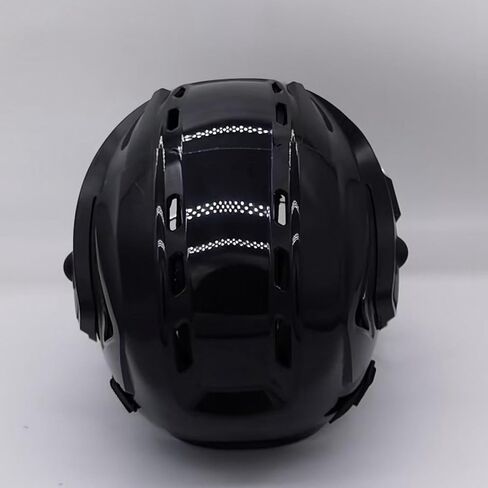 Qianly Ice Hockey Helmet Headgear with Breathable EVA Padding Lightweight Shell Suitable for Training Football Roller Skating, Black, 52cm to 58cm in Kuwait