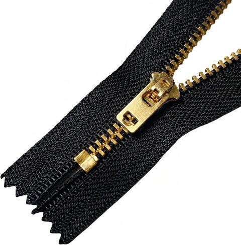MebuZip 5PCS 5 Inch #4 Antique Brass Zipper Non-Separating Metal Zippers for Jeans, Sewing, Bags, Craft (Anti-Brass Navy Blue) in Saudi Arabia