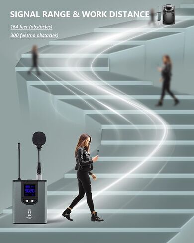 ttstar Wireless Microphone System Headset/Stand/Lavalier Mic with Rechargeable Bodypack Transmitter Receiver for PA Speaker, Camera, Recording, Teaching, Church (1T1R-Steel) in Kuwait