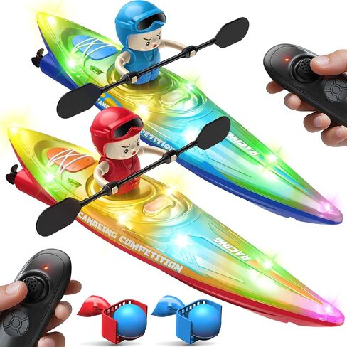 Syma 2 Pack RC Boats for Kids 8-12 ، قوارب التحكم عن بعد مع 3 كرات مغناطيسية ، 40 دقيقة وقت اللعب (بطارية واحدة) ، مصابيح LED ، ألعاب مائية مثالية للمسبح ، منسوب المياه وحوض الاستحمام in Kuwait