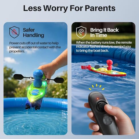 Syma 2 Pack RC Boats for Kids 8-12 ، قوارب التحكم عن بعد مع 3 كرات مغناطيسية ، 40 دقيقة وقت اللعب (بطارية واحدة) ، مصابيح LED ، ألعاب مائية مثالية للمسبح ، منسوب المياه وحوض الاستحمام in Kuwait