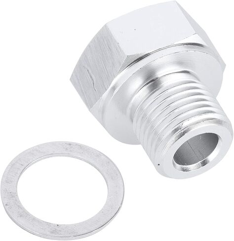 محول تركيب NPT 1/8 بوصة أنثى إلى متري M12 x 1.5 ذكر، مخفض خيط سبائك الألومنيوم مع غسالة لتوصيل أنابيب خرطوم الهواء in Kuwait