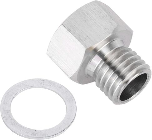 محول تركيب NPT 1/8 بوصة أنثى إلى متري M12 x 1.5 ذكر، مخفض خيط سبائك الألومنيوم مع غسالة لتوصيل أنابيب خرطوم الهواء in Kuwait