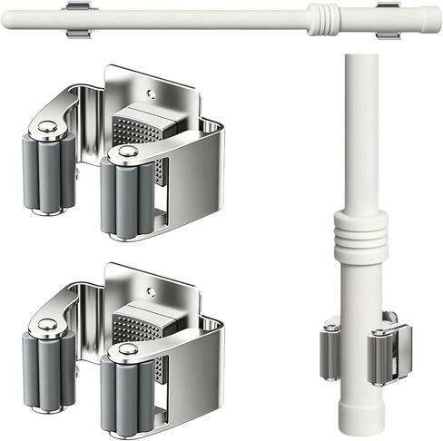 Light Up Sword Saber Wall Mount Holder Vertical/Horizontal Stand | Silver 2Pcs | Fits Hilts 0.7 to 1.2 inch | Light Up Saber Adjustable Display | Flexible Display Rack | Complete Hardware in Kuwait