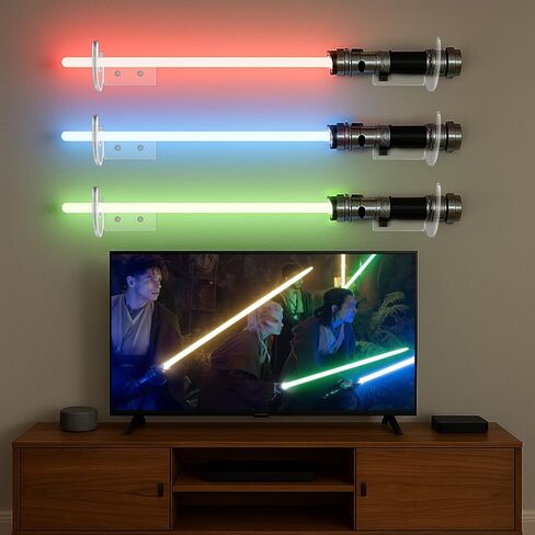 حامل تثبيت على الحائط من Lightsaber - دعامة حائط على شكل سيف أكريليك 5 مم، شاشة عرض سيفية ضوئية أفقية (مجموعتان) in Kuwait