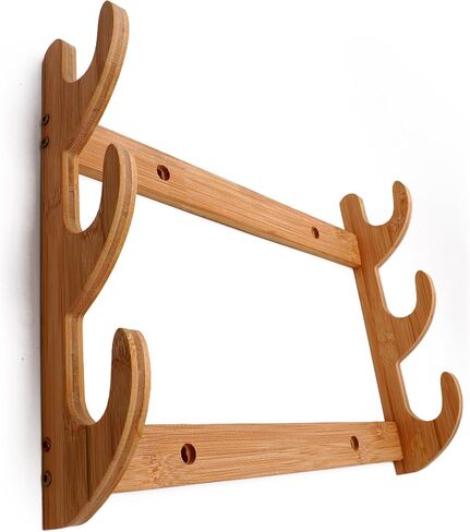 Carrsi 3-Tier Bamboo Sword Wall Mount, Katana Display Rack Holds 3 Swords in Kuwait