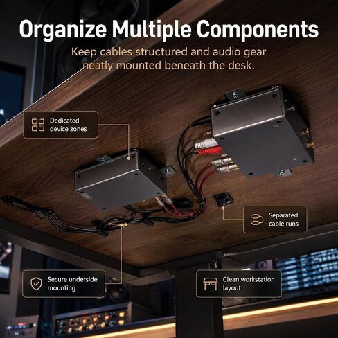 SplashNColor Under Desk Mount Compatible with Schiit Magni, Modi, and Loki Mini – Clear Desktop Audio Setup | Screw-Mounted Holder | Cable-Friendly Workstation Organizer in Kuwait