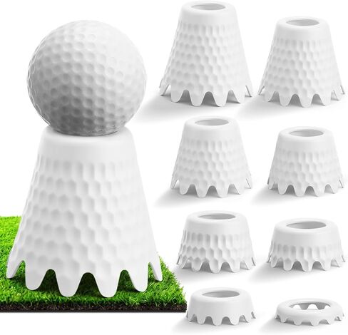 Foilswirl Golf Tees Set, 8 Pcs Plastic Golf Simulator Tees with Consistent Height 1/4" to 2" Flexible for Indoor Simulator, Practice Mat, Driving Range in Kuwait