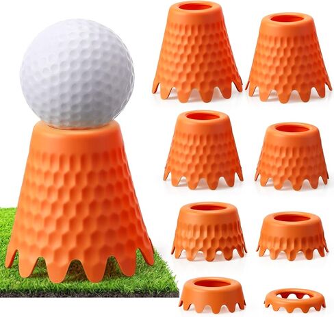 Foilswirl Golf Tees Set, 8 Pcs Plastic Golf Simulator Tees with Consistent Height 1/4" to 2" Flexible for Indoor Simulator, Practice Mat, Driving Range in Kuwait