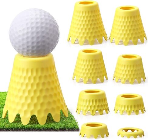 Foilswirl Golf Tees Set, 8 Pcs Plastic Golf Simulator Tees with Consistent Height 1/4" to 2" Flexible for Indoor Simulator, Practice Mat, Driving Range in Kuwait