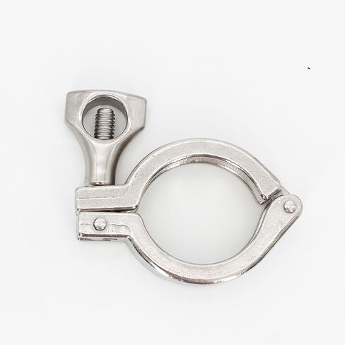 Sanitary Tri Clamp, 304 Stainless Steel Single Pin Heavy Duty with Wing Nut, K50.5 Size, Silver, 2 Pack in Kuwait