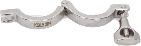 Sanitary Tri Clamp, 304 Stainless Steel Single Pin Heavy Duty with Wing Nut, K50.5 Size, Silver, 2 Pack in Kuwait
