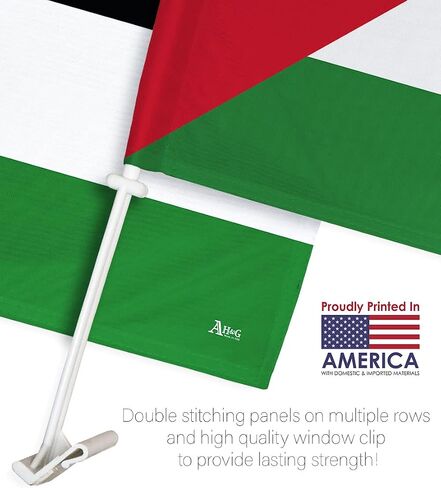 Team Palestine Car Flag Bandera Para Carros De Palestinian Decor For Window Clip Mount Auto Accessories Sport Fan Gifts League Olympics Party Supplies Patriotic Decorations Made in USA in Kuwait