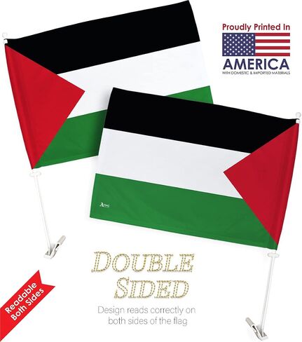 Team Palestine Car Flag Bandera Para Carros De Palestinian Decor For Window Clip Mount Auto Accessories Sport Fan Gifts League Olympics Party Supplies Patriotic Decorations Made in USA in Kuwait