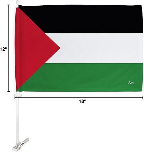 Team Palestine Car Flag Bandera Para Carros De Palestinian Decor For Window Clip Mount Auto Accessories Sport Fan Gifts League Olympics Party Supplies Patriotic Decorations Made in USA in Kuwait