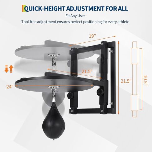 Garvee 24 Inch Adjustable Speed Bag Platform Kit with 360° Swivel, Wall Mount Boxing Punching Bag Stand, Includes Speedbag and Air Pump in Kuwait