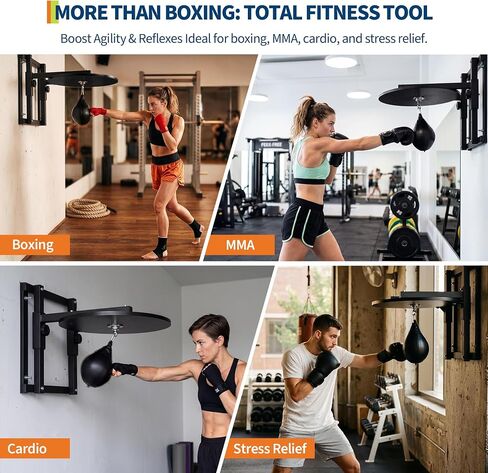 Garvee 24 Inch Adjustable Speed Bag Platform Kit with 360° Swivel, Wall Mount Boxing Punching Bag Stand, Includes Speedbag and Air Pump in Kuwait