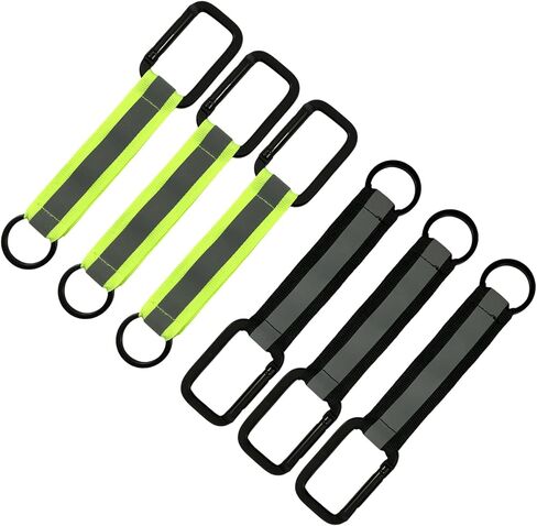 6Pcs Reflective Firefighter Keychain & Straps Set - 3M Scotchlite Hook & Loop Patches for Night Outdoor Safety. in Kuwait