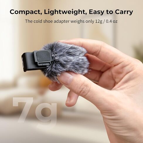 SMALLRIG PowerShot V1 Furry Windscreen, Cold Shoe Adapter with Wind Muff Windshield for Canon PowerShot V1, Wind Furry Noise-Reduction, Cold Shoe Mount Compatible with Fill Lights/Microphones - 5989 in Kuwait