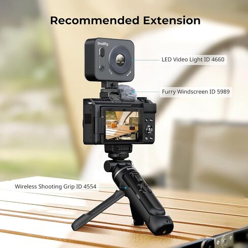 SMALLRIG PowerShot V1 Furry Windscreen, Cold Shoe Adapter with Wind Muff Windshield for Canon PowerShot V1, Wind Furry Noise-Reduction, Cold Shoe Mount Compatible with Fill Lights/Microphones - 5989 in Kuwait