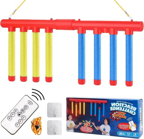 Reaction Time Training,Hand Eye Coordination Training-Solo/Dual Play,Reflex Game,Reflex Sticks,Upgrade Remote Control 3 Adjustable Speed,Drop Sticks Game for Kids & Adults in Kuwait