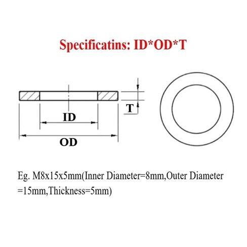 2-100Pcs Shim Flat M8 M10 M12 M14 M16 M18 M20 M22 M24 M27 M30 Black 304 Stainless Steel Ultra-Thin, Wide, Thick, Round Spacers Washers Hardware(M10x30x3mm-10pcs) in Kuwait