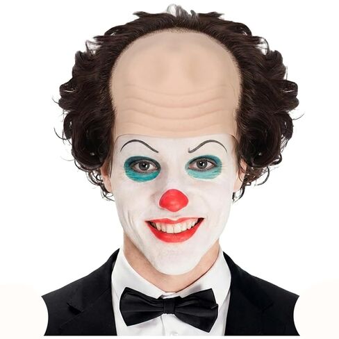 Brown Bald Wig Mens Balding Wig Short Curly Bald Old Man Brown Hair for Cosplay Halloween Costume in Saudi Arabia